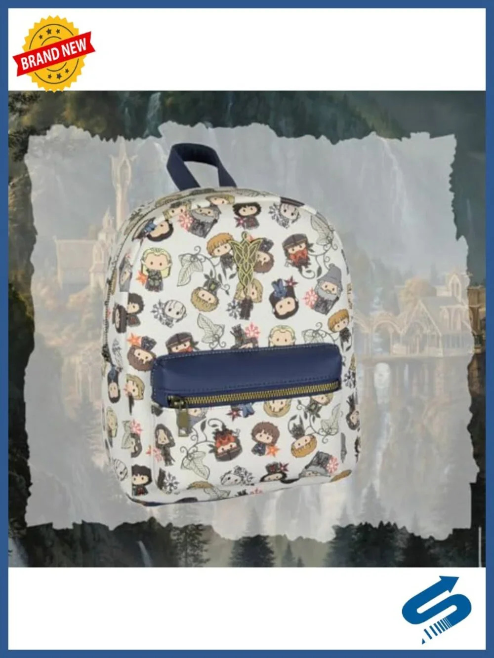 Lord of the Rings Chibi Character Faux Leather Tote Bag Mini Backpack